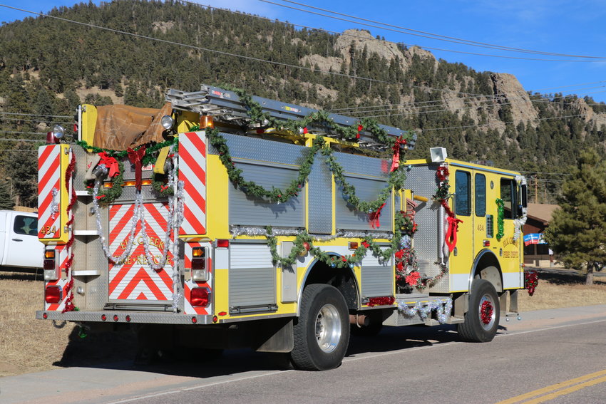 The Elk Creek Fire and Rescue truck is decked out for the holiday season.